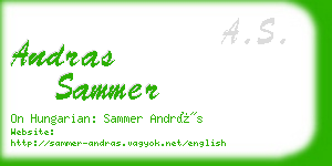 andras sammer business card